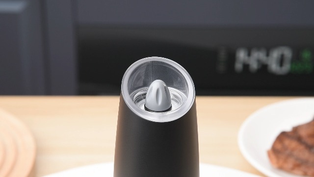 CIRCLE JOY Gravity Electric Salt and Pepper Grinder Set Automatic Salt and Pepper Grinder Set with LED Light, Battery Operated, Adjustable Coarseness, Large Capacity, for Home Kitchen BBQ, Black